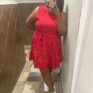 red dress with white hearts